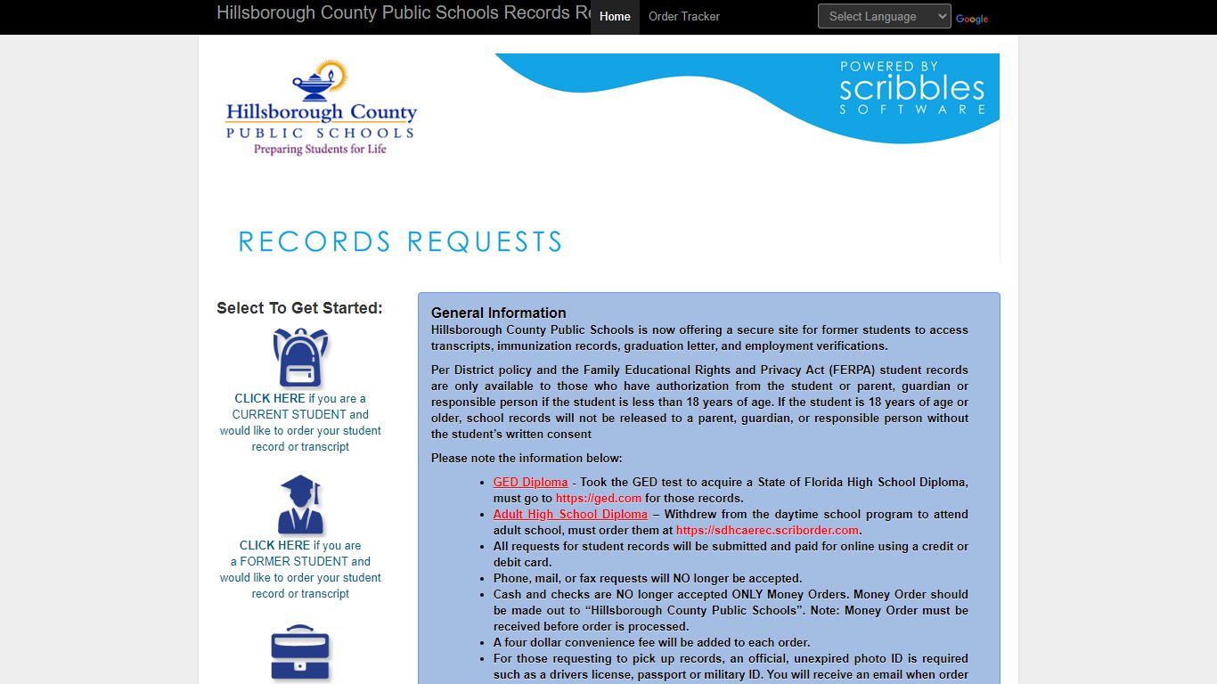 Hillsborough County Public Schools Records Request